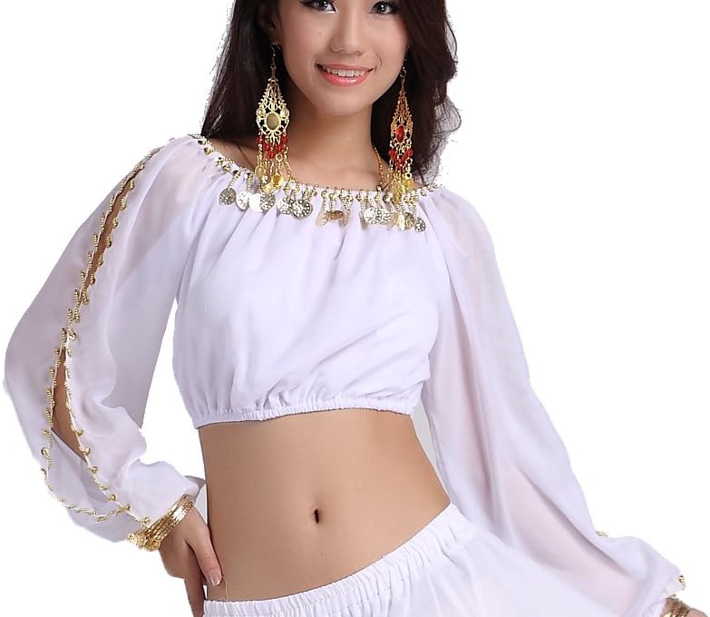 Lady's Belly Dance Long Sleeves Chiffon Top - TrendyLookz