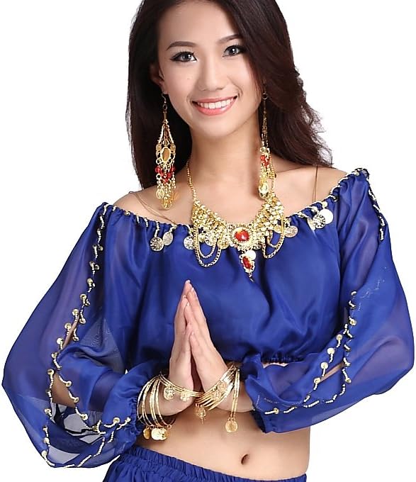 Lady's Belly Dance Long Sleeves Chiffon Top - TrendyLookz