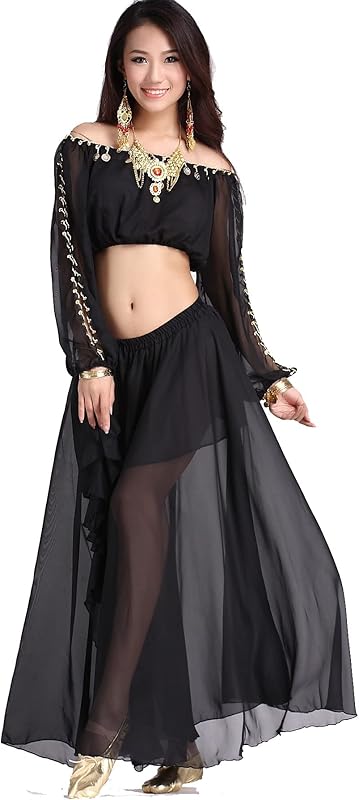 Lady's Belly Dance Long Sleeves Chiffon Top - TrendyLookz