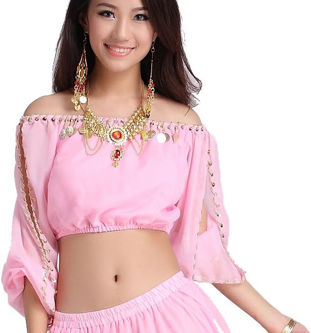 Lady's Belly Dance Long Sleeves Chiffon Top - TrendyLookz