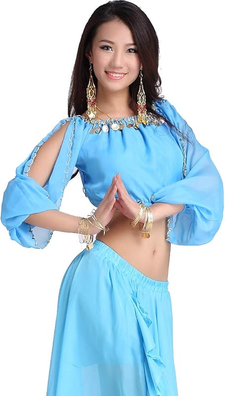 Lady's Belly Dance Long Sleeves Chiffon Top - TrendyLookz