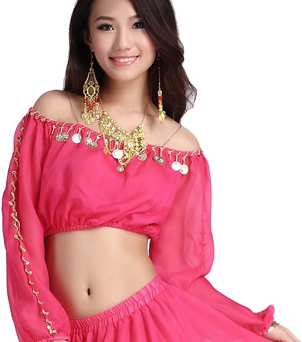 Lady's Belly Dance Long Sleeves Chiffon Top - TrendyLookz