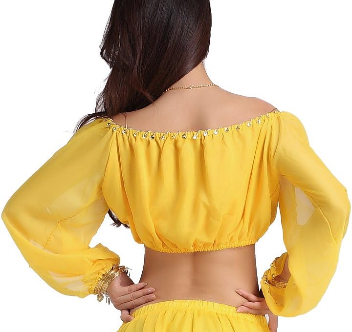 Lady's Belly Dance Long Sleeves Chiffon Top - TrendyLookz