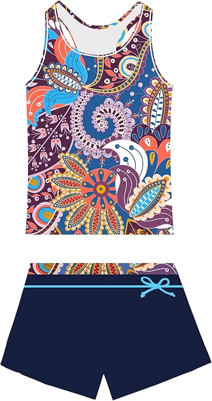 Little Girls' Summer Swimwear Two Piece Boyshort Tankini Kids Swimsuit - TrendyLookz