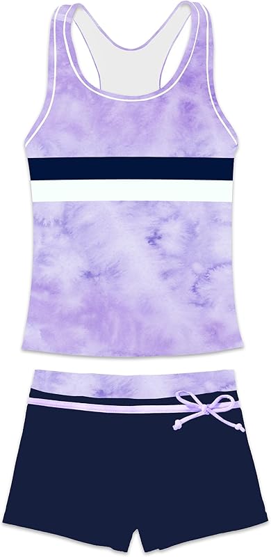 Little Girls' Summer Swimwear Two Piece Boyshort Tankini Kids Swimsuit - TrendyLookz