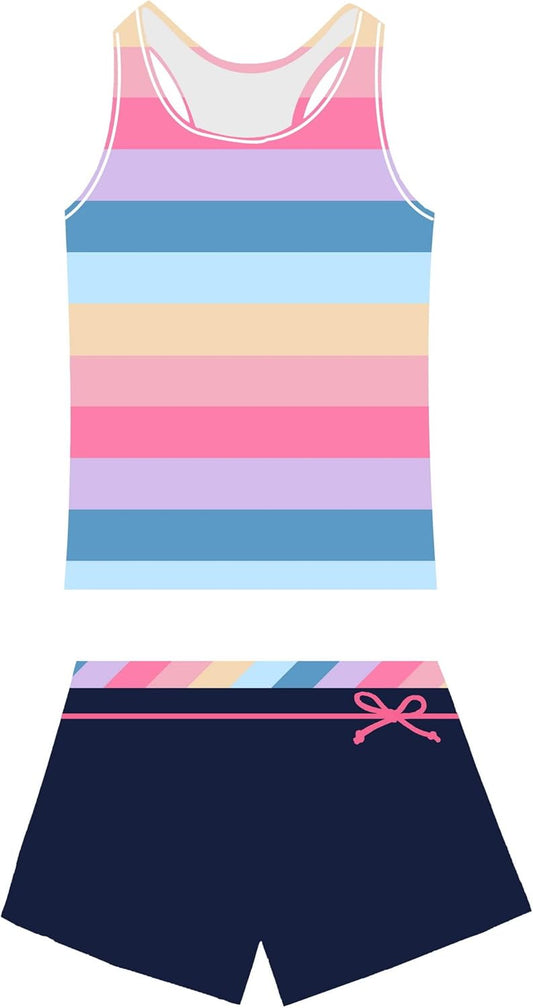 Little Girls' Summer Swimwear Two Piece Boyshort Tankini Kids Swimsuit - TrendyLookz