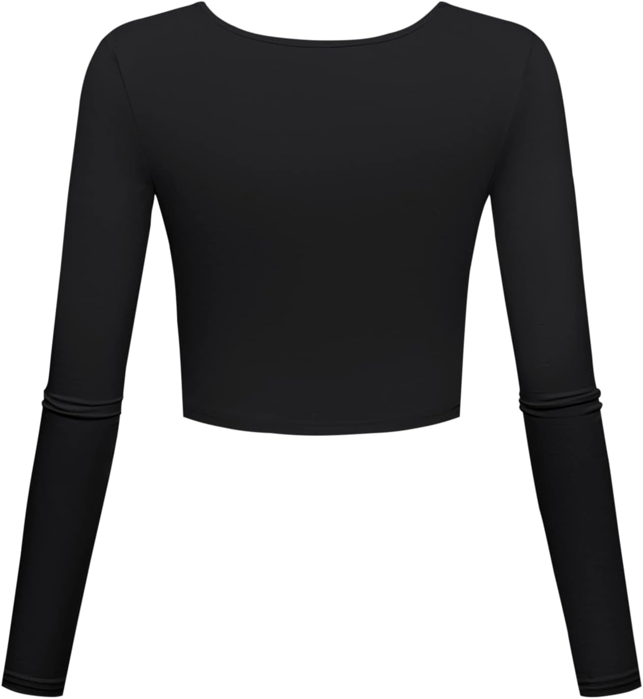 Long Sleeve Crop Tops for Women Workout Basic Clothes for Teen Ladies Fitted Slim Scoop Neck Cute Yoga Shirts - TrendyLookz