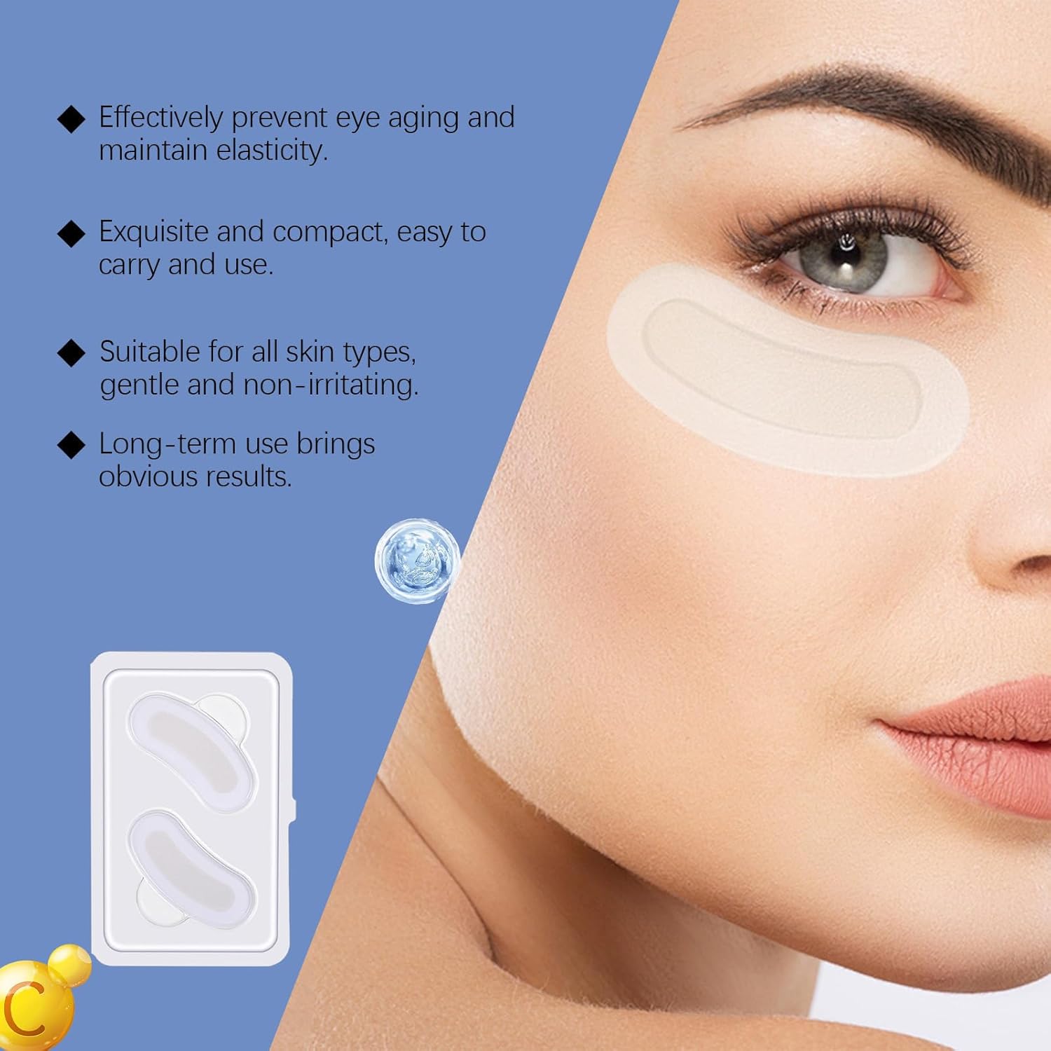 Malora & Novalift Microglow Eye Patches, Renford & Baani Hyaluronic Patches for Under Eyes Bags and Wrinkles, Elegear Women Face Microglow Eye Mask Facial Wrinkle Patches for Hydration & Soothing - TrendyLookz