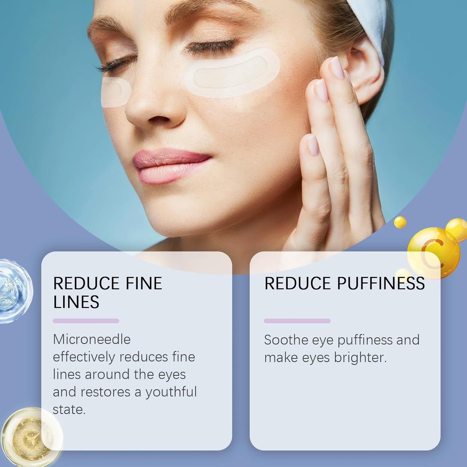 Malora & Novalift Microglow Eye Patches, Renford & Baani Hyaluronic Patches for Under Eyes Bags and Wrinkles, Elegear Women Face Microglow Eye Mask Facial Wrinkle Patches for Hydration & Soothing - TrendyLookz