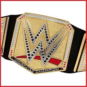 Mattel WWE Championship Title, World Heavyweight Championship Role - Play & Costume Piece, Leather - Like Belt 3+ Feet with One - Time Adjustment - TrendyLookz