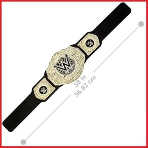 Mattel WWE Championship Title, World Heavyweight Championship Role - Play & Costume Piece, Leather - Like Belt 3+ Feet with One - Time Adjustment - TrendyLookz