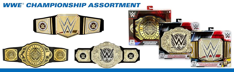Mattel WWE Championship Title, World Heavyweight Championship Role - Play & Costume Piece, Leather - Like Belt 3+ Feet with One - Time Adjustment - TrendyLookz