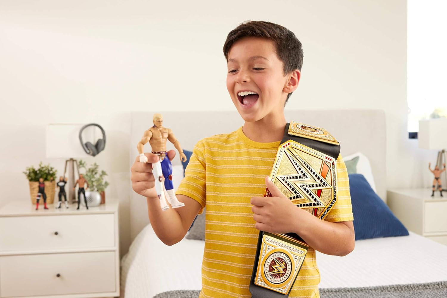 Mattel WWE Championship Title, World Heavyweight Championship Role - Play & Costume Piece, Leather - Like Belt 3+ Feet with One - Time Adjustment - TrendyLookz
