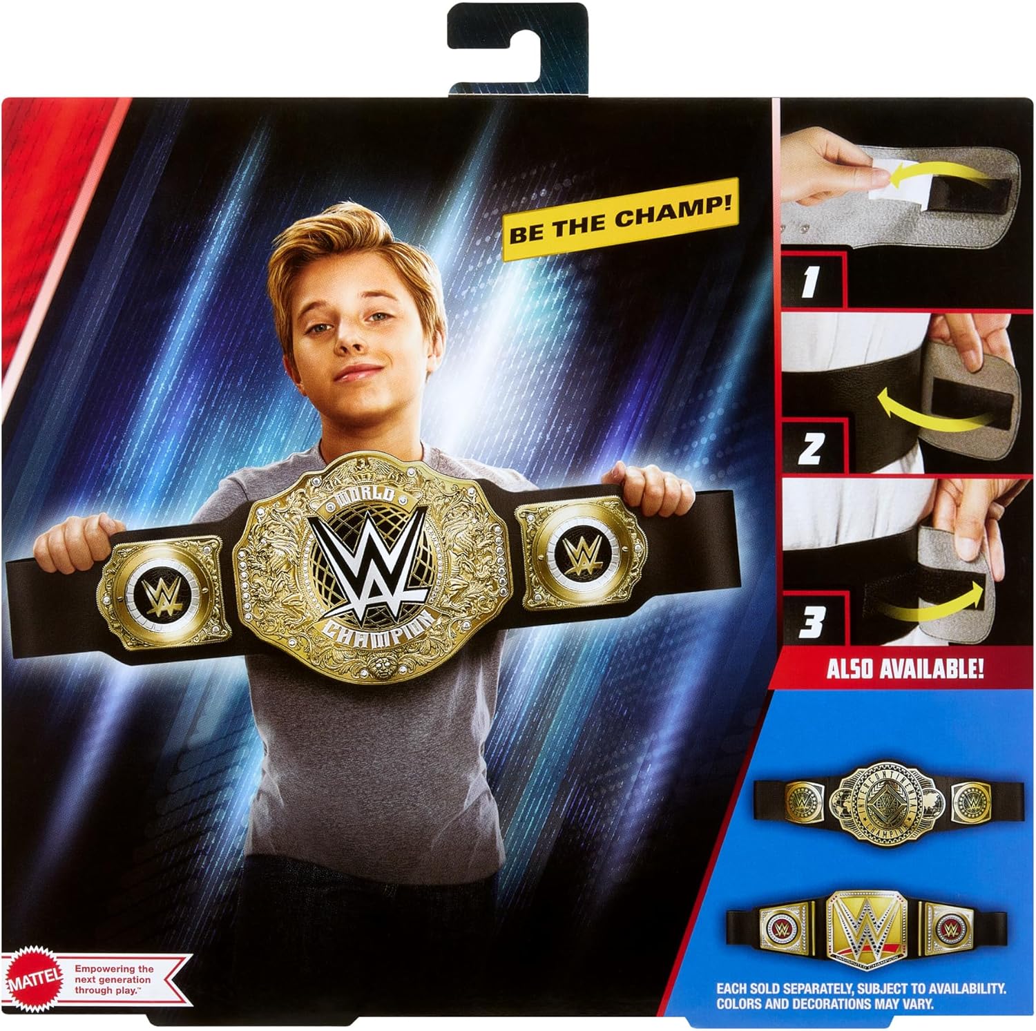 Mattel WWE Championship Title, World Heavyweight Championship Role - Play & Costume Piece, Leather - Like Belt 3+ Feet with One - Time Adjustment - TrendyLookz