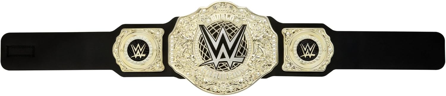 Mattel WWE Championship Title, World Heavyweight Championship Role - Play & Costume Piece, Leather - Like Belt 3+ Feet with One - Time Adjustment - TrendyLookz