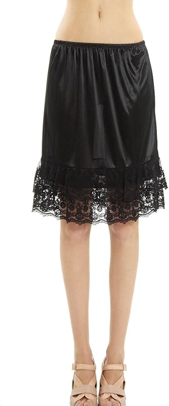 MELODY Double Lace Half Slip Satin Skirt Extender - 21" length - TrendyLookz