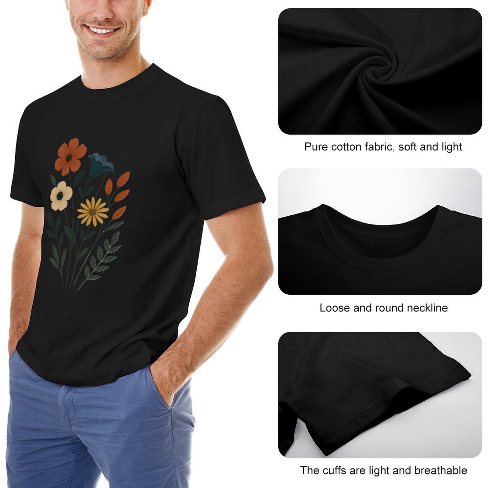 ,Men's Cotton Short - sleeved T-shirt, Breathable Loose - fitting Casual Summer Top, Suitable for Outdoor Activities and Daily Comfortable Wear,Men's T-shirt100%cottonz9ogxex4xuxg - TrendyLookz