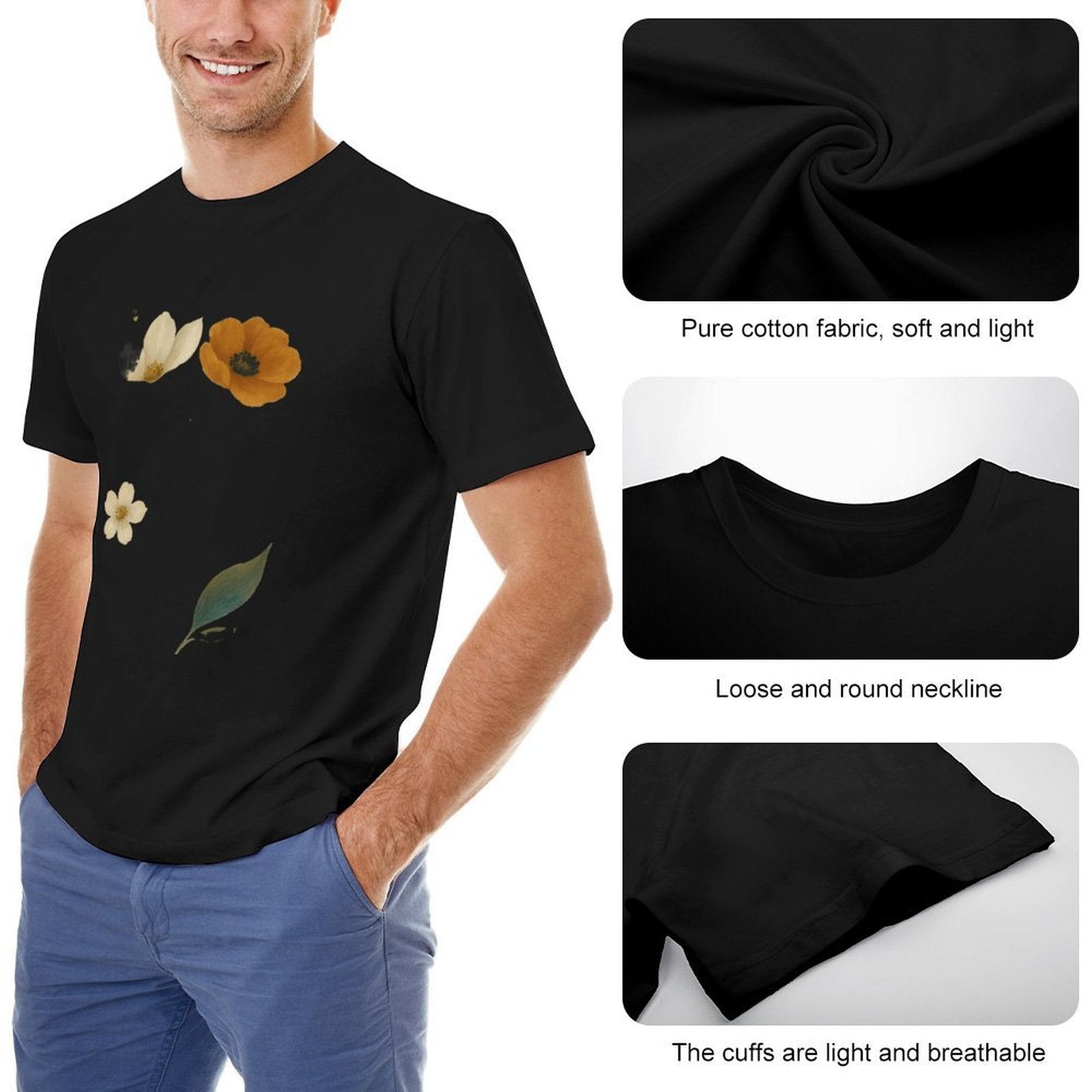 ,Men's Cotton Short - sleeved T-shirt, Breathable Loose - fitting Casual Summer Top, Suitable for Outdoor Activities and Daily Comfortable Wear,Men's T-shirt100%cottonz9og5lldtvpr - TrendyLookz