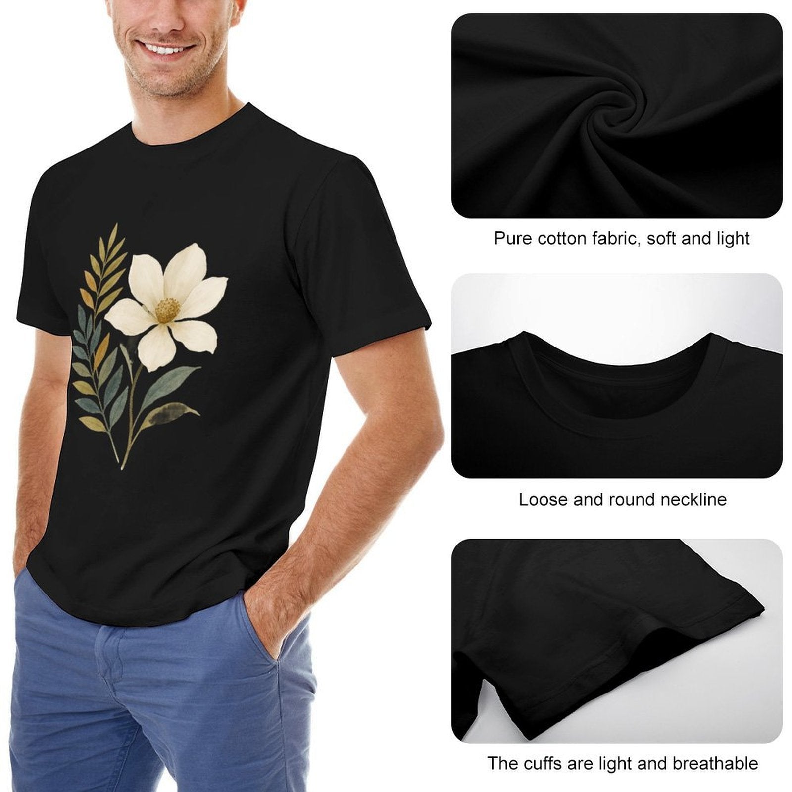 ,Men's Cotton Short - sleeved T-shirt, Breathable Loose - fitting Casual Summer Top, Suitable for Outdoor Activities and Daily Comfortable Wear,Men's T-shirt100%cottonz9og51jjsun6 - TrendyLookz