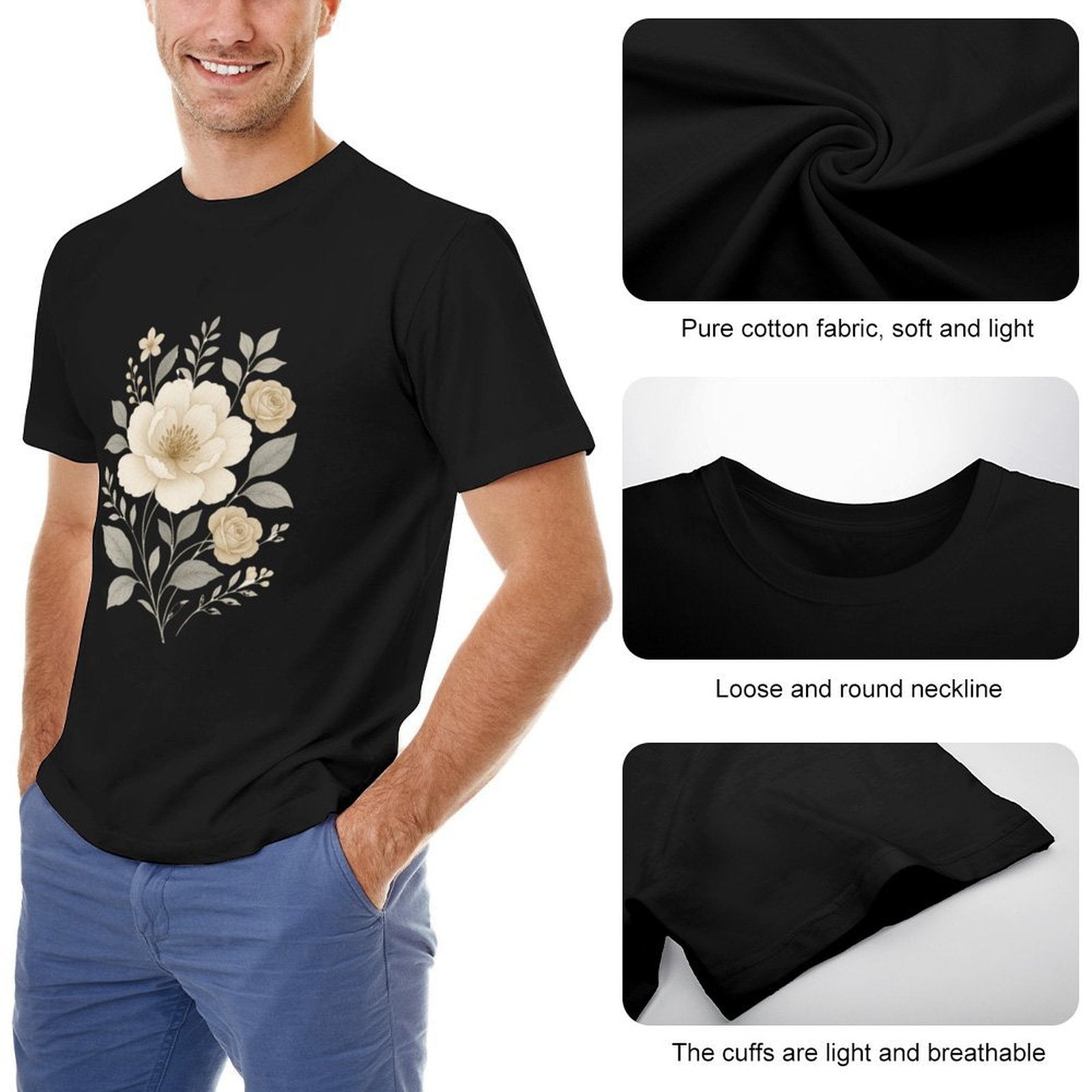 ,Men's Cotton Short - sleeved T-shirt, Breathable Loose - fitting Casual Summer Top, Suitable for Outdoor Activities and Daily Comfortable Wear,Men's T-shirt100%cottonz9ogpbkfv91x - TrendyLookz