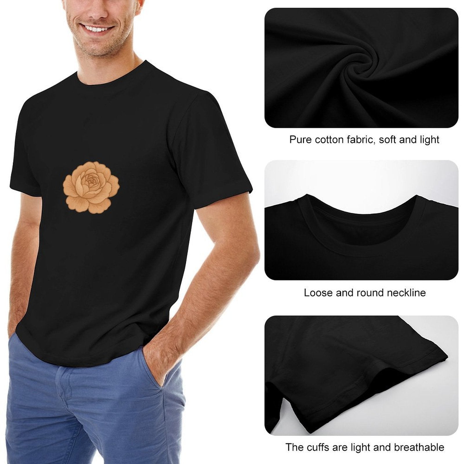 ,Men's Cotton Short - sleeved T-shirt, Breathable Loose - fitting Casual Summer Top, Suitable for Outdoor Activities and Daily Comfortable Wear,Men's T-shirt100%cottonz9ogxew2k71q - TrendyLookz