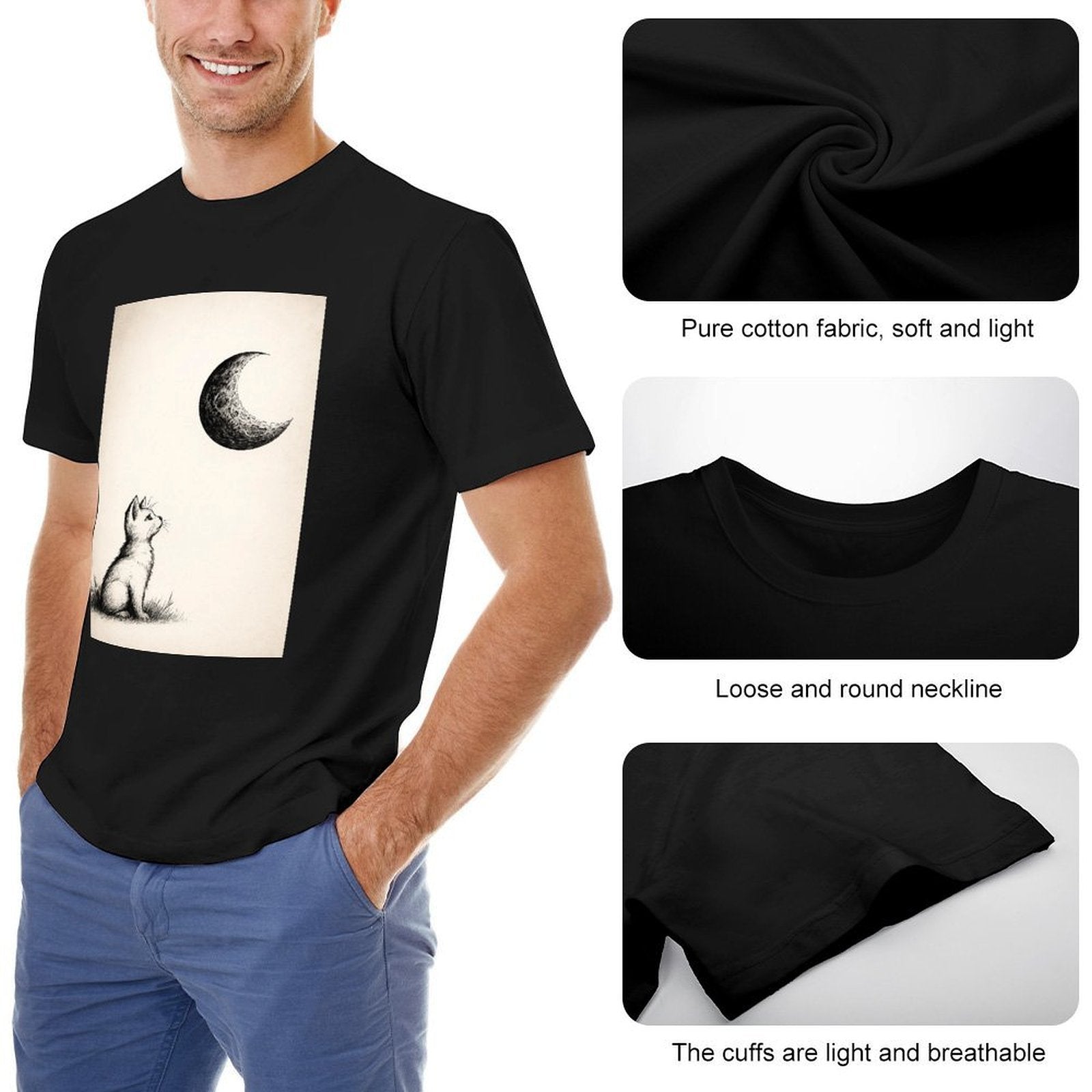 Men's Cotton Short - sleeved T-shirt, Breathable Loose - fitting Casual Summer Top, Suitable for Outdoor Activities and Daily Comfortable Wear,Men's T-shirt100%cottonzxv2oqpouofe - TrendyLookz