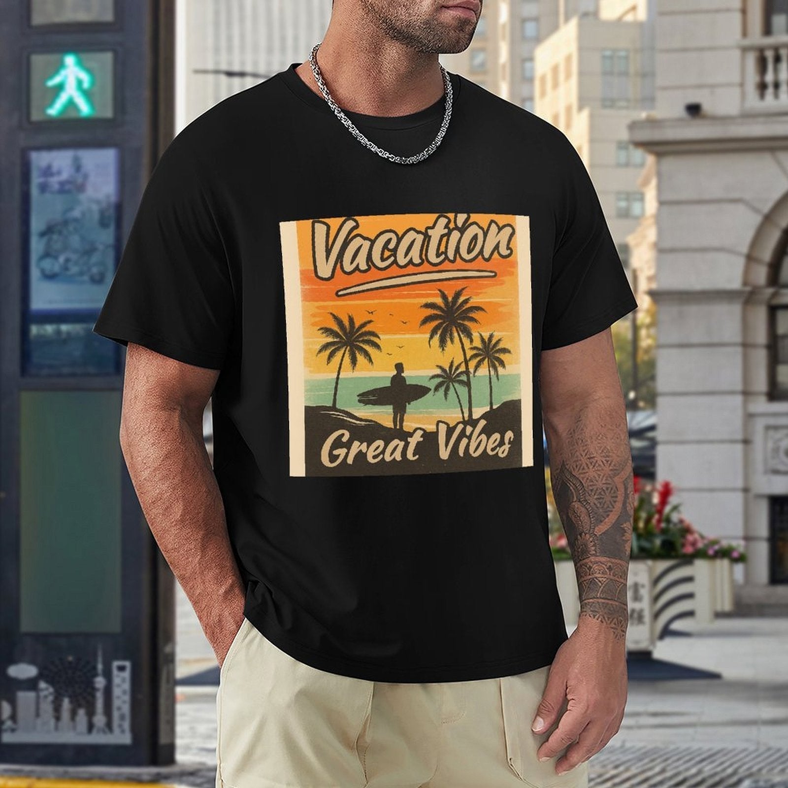 Men's Cotton Short - sleeved T-shirt, Breathable Loose - fitting Casual Summer Top, Suitable for Outdoor Activities and Daily Comfortable Wear,Men's T-shirt100%cottonzxv2ow1q046p - TrendyLookz