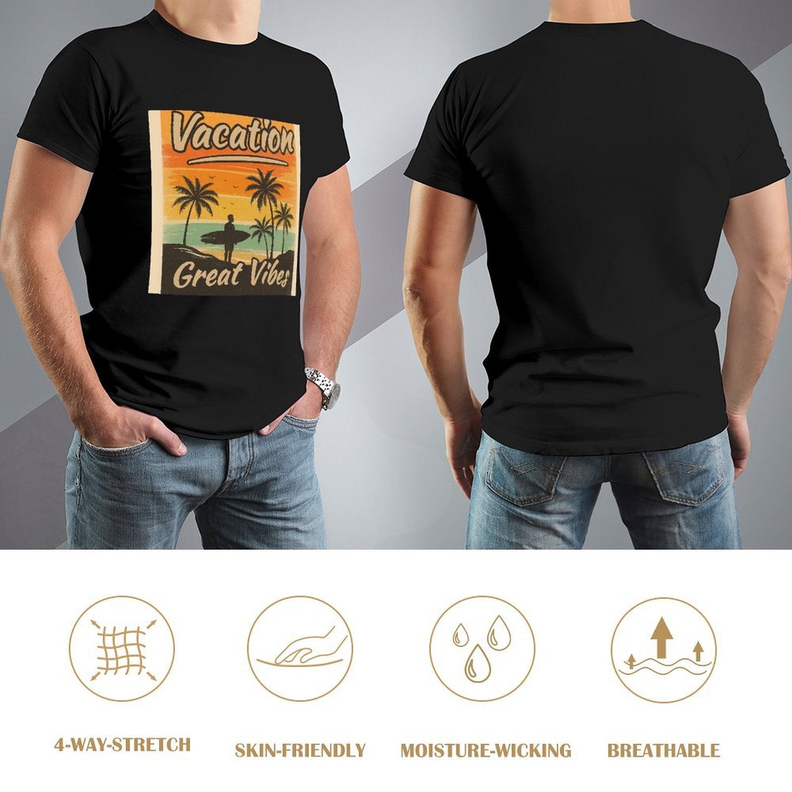 Men's Cotton Short - sleeved T-shirt, Breathable Loose - fitting Casual Summer Top, Suitable for Outdoor Activities and Daily Comfortable Wear,Men's T-shirt100%cottonzxv2ow1q046p - TrendyLookz