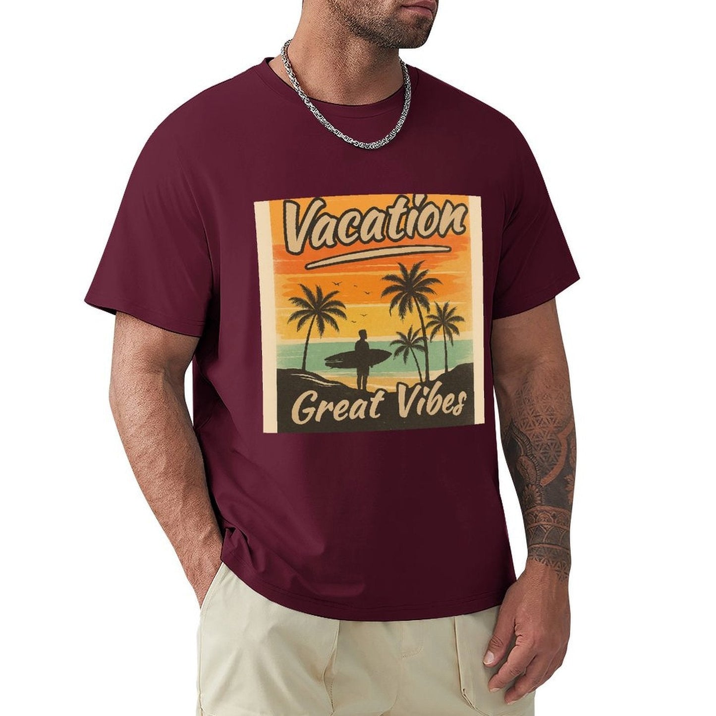 Men's Cotton Short - sleeved T-shirt, Breathable Loose - fitting Casual Summer Top, Suitable for Outdoor Activities and Daily Comfortable Wear,Men's T-shirt100%cottonzxv2ow1q046p - TrendyLookz