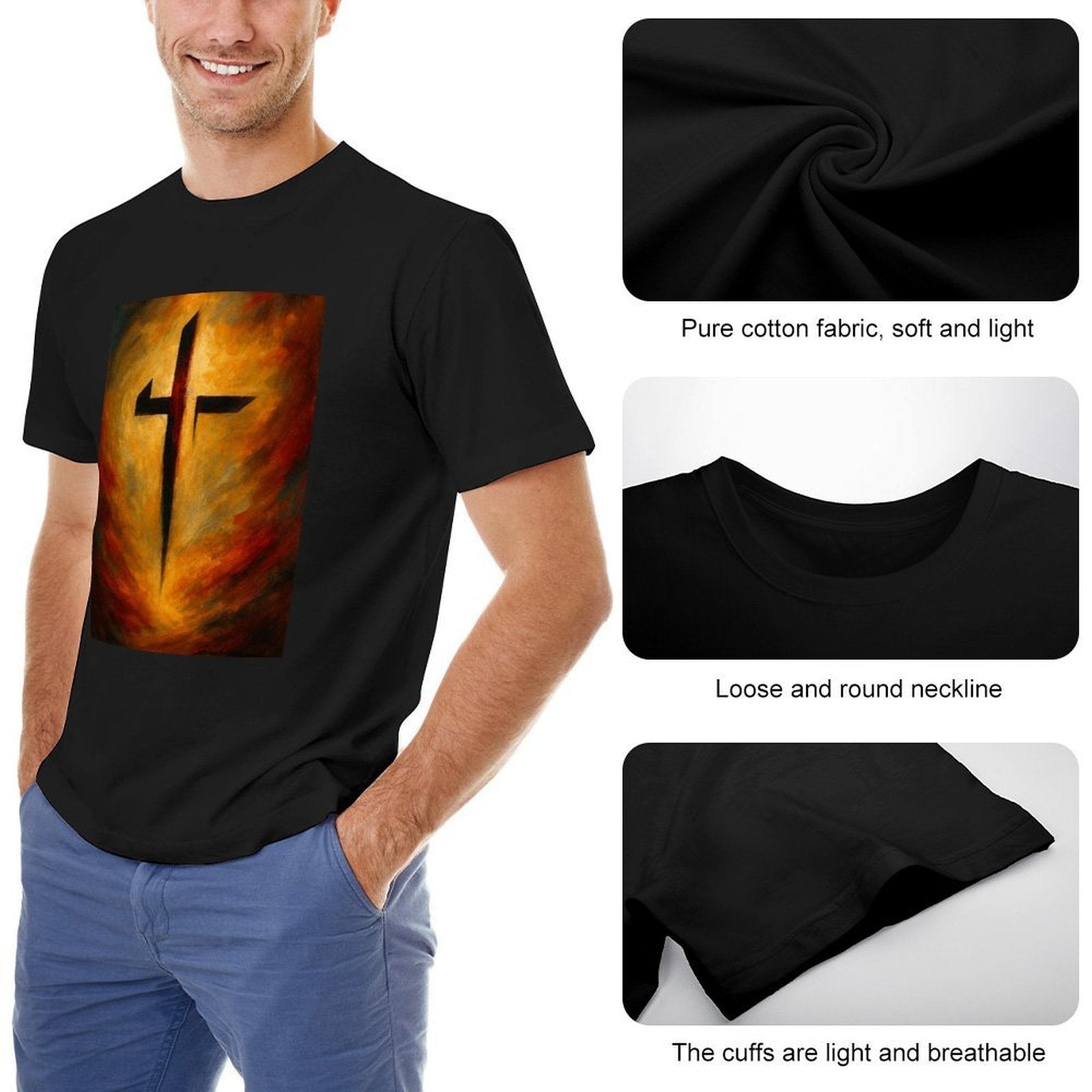 Men's Cotton Short - sleeved T-shirt, Breathable Loose - fitting Casual Summer Top, Suitable for Outdoor Activities and Daily Comfortable Wear,Men's T-shirt100%cottonzxv2oqvw4hxx - TrendyLookz
