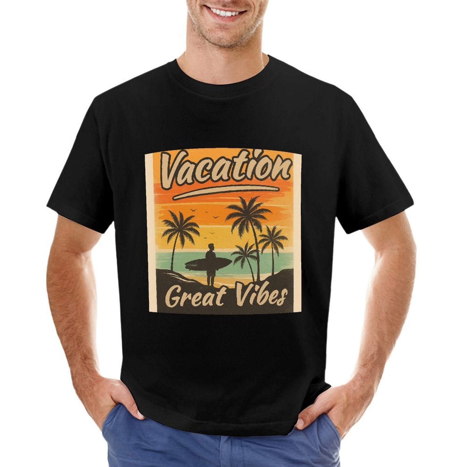 Men's Cotton Short - sleeved T-shirt, Breathable Loose - fitting Casual Summer Top, Suitable for Outdoor Activities and Daily Comfortable Wear,Men's T-shirt100%cottonzxv2ow1q046p - TrendyLookz