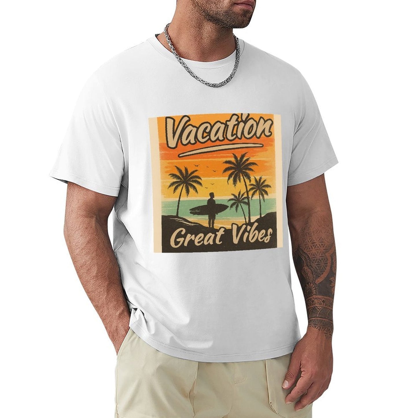 Men's Cotton Short - sleeved T-shirt, Breathable Loose - fitting Casual Summer Top, Suitable for Outdoor Activities and Daily Comfortable Wear,Men's T-shirt100%cottonzxv2ow1q046p - TrendyLookz
