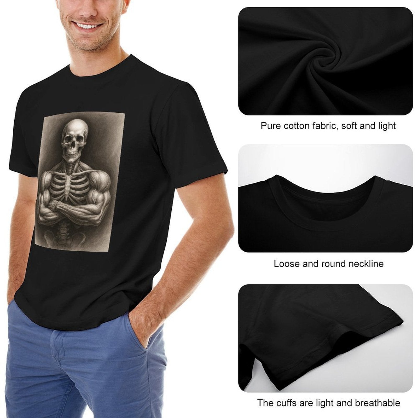 Men's Cotton Short - sleeved T-shirt, Breathable Loose - fitting Casual Summer Top, Suitable for Outdoor Activities and Daily Comfortable Wear,Men's T-shirt100%cottonzxv2owrqq576 - TrendyLookz
