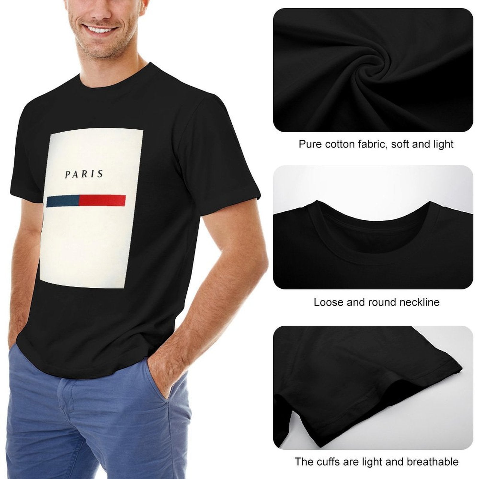 Men's Cotton Short - sleeved T-shirt, Breathable Loose - fitting Casual Summer Top, Suitable for Outdoor Activities and Daily Comfortable Wear,Men's T-shirt100%cottonzxv2own956gp - TrendyLookz