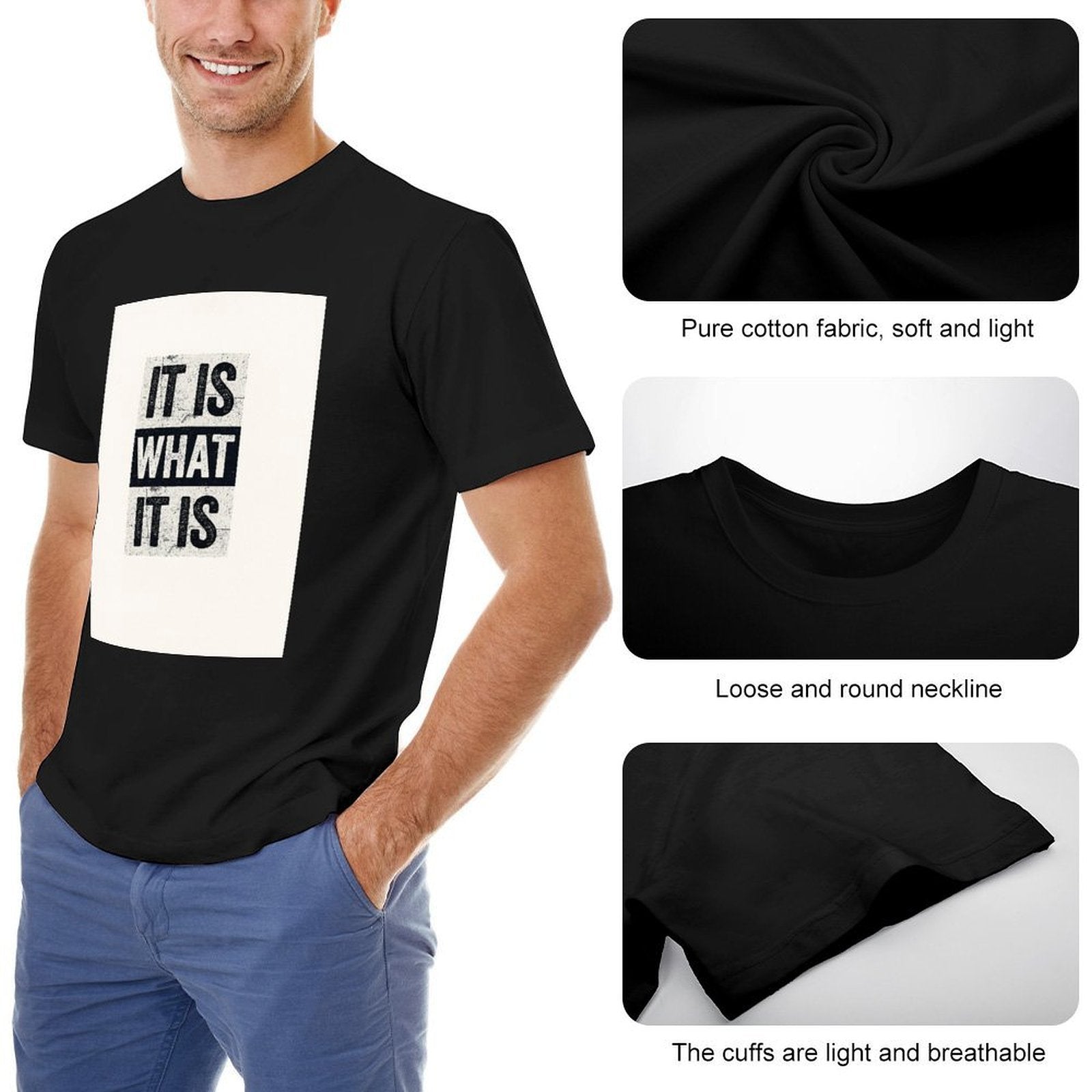 Men's Cotton Short - sleeved T-shirt, Breathable Loose - fitting Casual Summer Top, Suitable for Outdoor Activities and Daily Comfortable Wear,Men's T-shirt100%cottonzxvsgxwl4qct - TrendyLookz