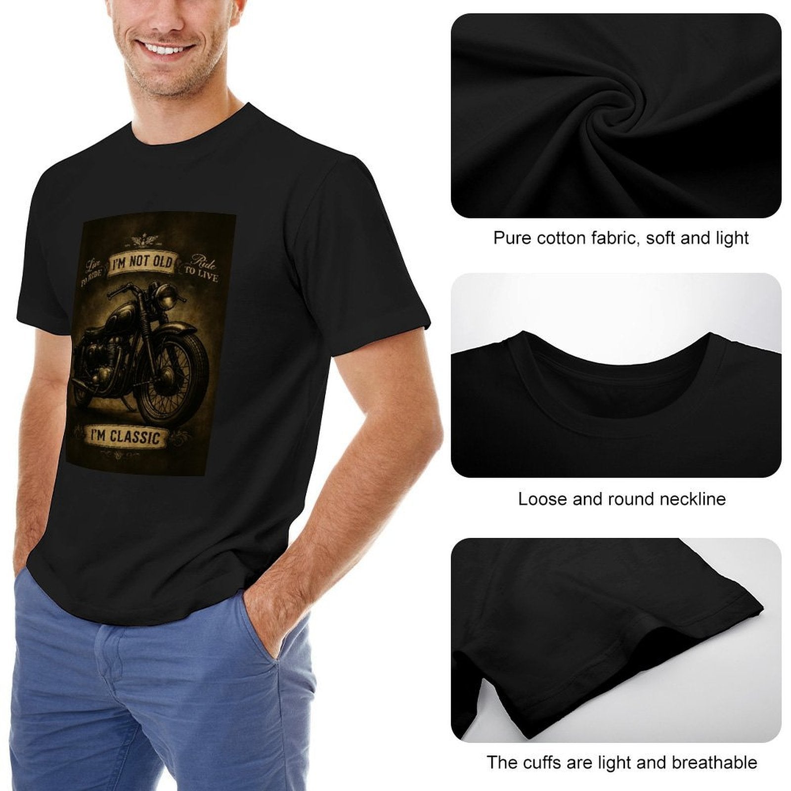 Men's Cotton Short - sleeved T-shirt, Breathable Loose - fitting Casual Summer Top, Suitable for Outdoor Activities and Daily Comfortable Wear,Men's T-shirt100%cottonzxvsy3pg0cvq - TrendyLookz