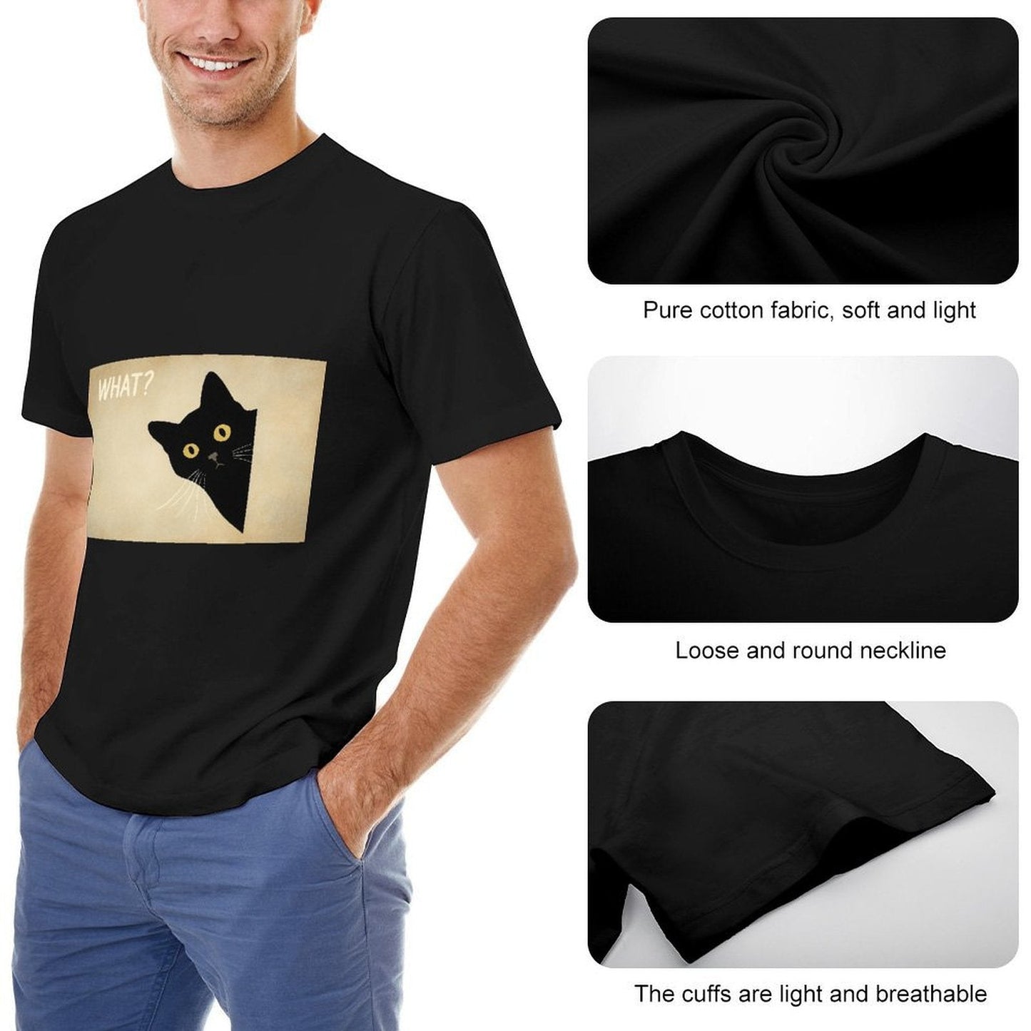 Men's Cotton Short - sleeved T-shirt, Breathable Loose - fitting Casual Summer Top, Suitable for Outdoor Activities and Daily Comfortable Wear,Men's T-shirt100%cottonzxvsgxy55c26 - TrendyLookz