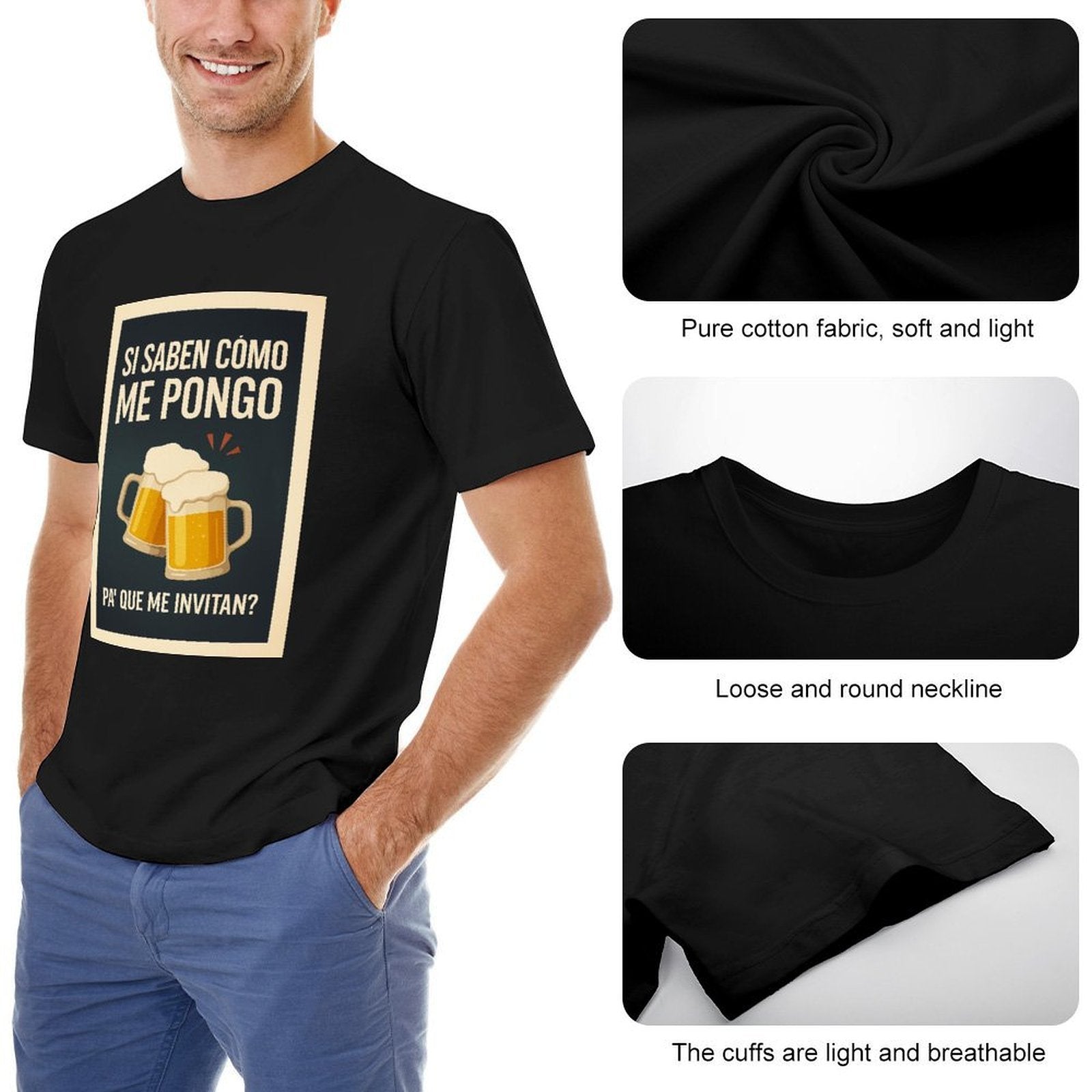 Men's Cotton Short - sleeved T-shirt, Breathable Loose - fitting Casual Summer Top, Suitable for Outdoor Activities and Daily Comfortable Wear,Men's T-shirt100%cottonzxvsgxzf56ms - TrendyLookz