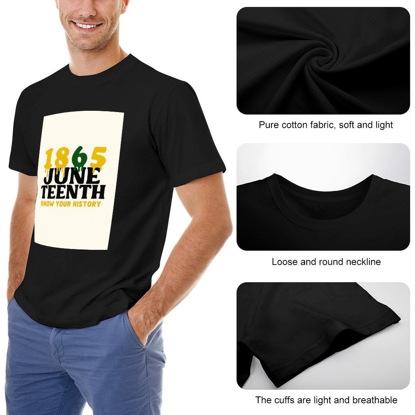 Men's Cotton Short - sleeved T-shirt, Breathable Loose - fitting Casual Summer Top, Suitable for Outdoor Activities and Daily Comfortable Wear,Men's T-shirt100%cottonzxvsy3czyeju - TrendyLookz