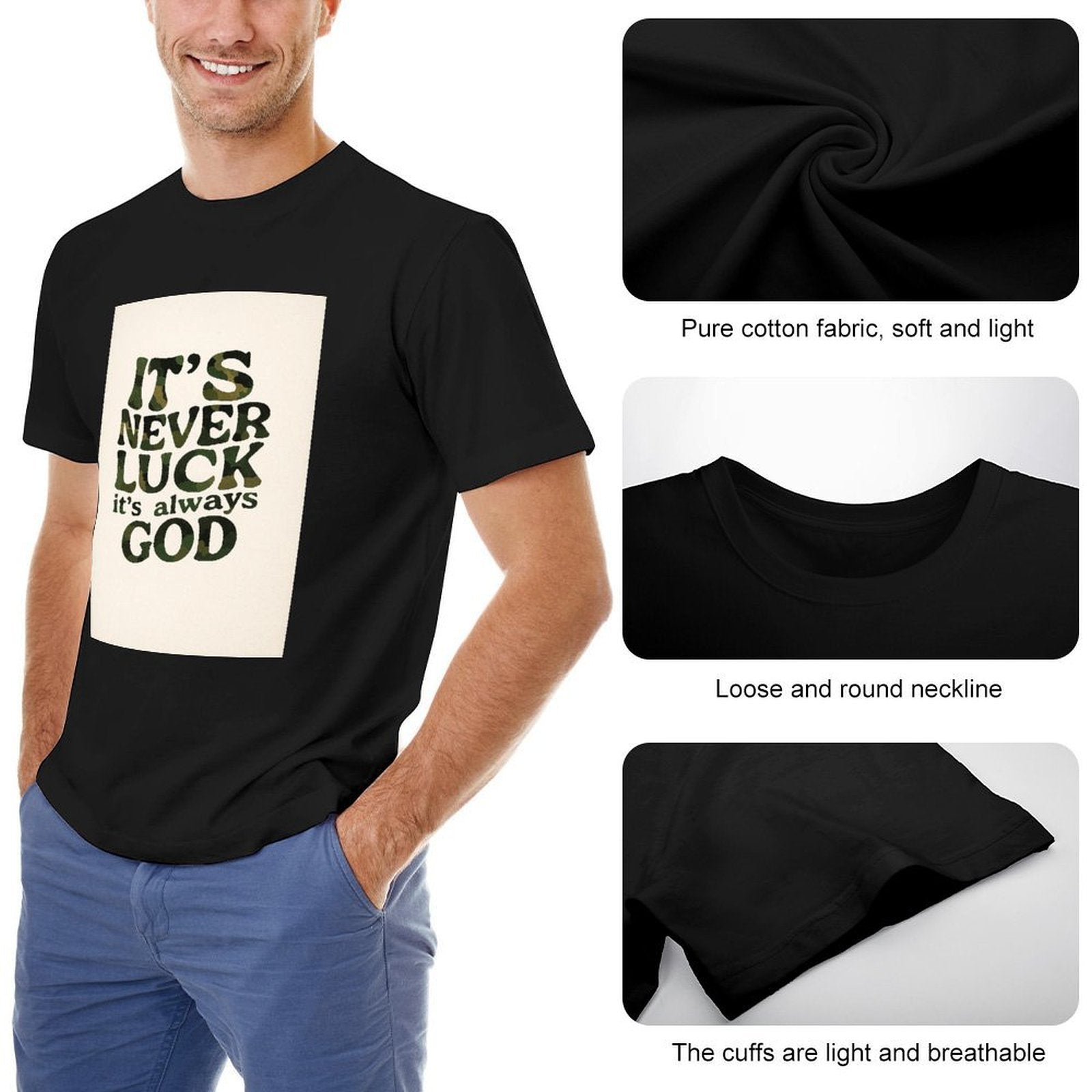 Men's Cotton Short - sleeved T-shirt, Breathable Loose - fitting Casual Summer Top, Suitable for Outdoor Activities and Daily Comfortable Wear,Men's T-shirt100%cottonzxvsgzbp46qr - TrendyLookz