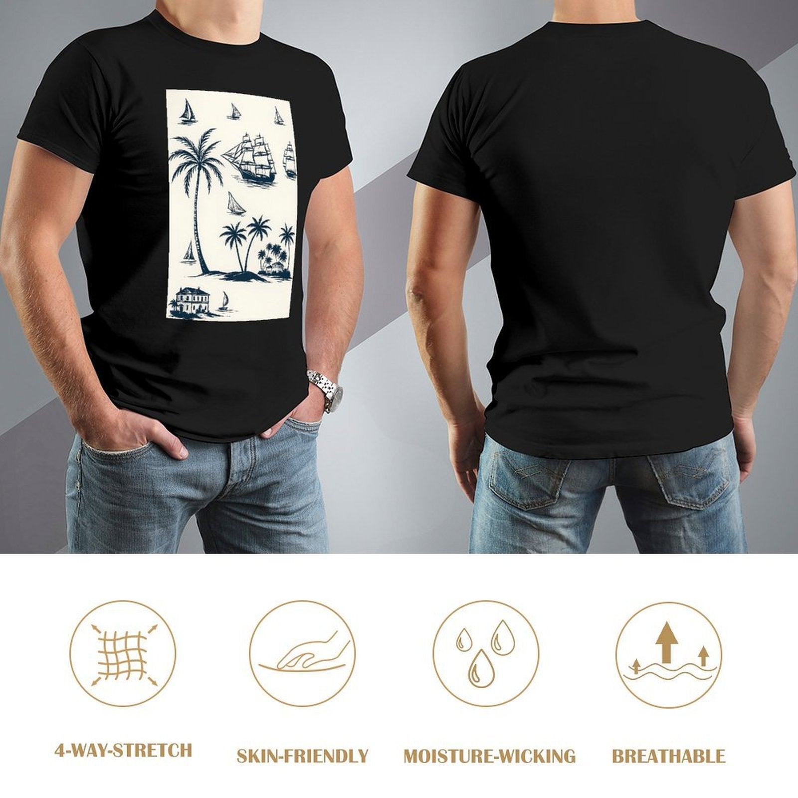 Men's Cotton Short - sleeved T-shirt, Breathable Loose - fitting Casual Summer Top, Suitable for Outdoor Activities and Daily Comfortable Wear,Men's T-shirt100%cottonzxvsyknlrcgr - TrendyLookz