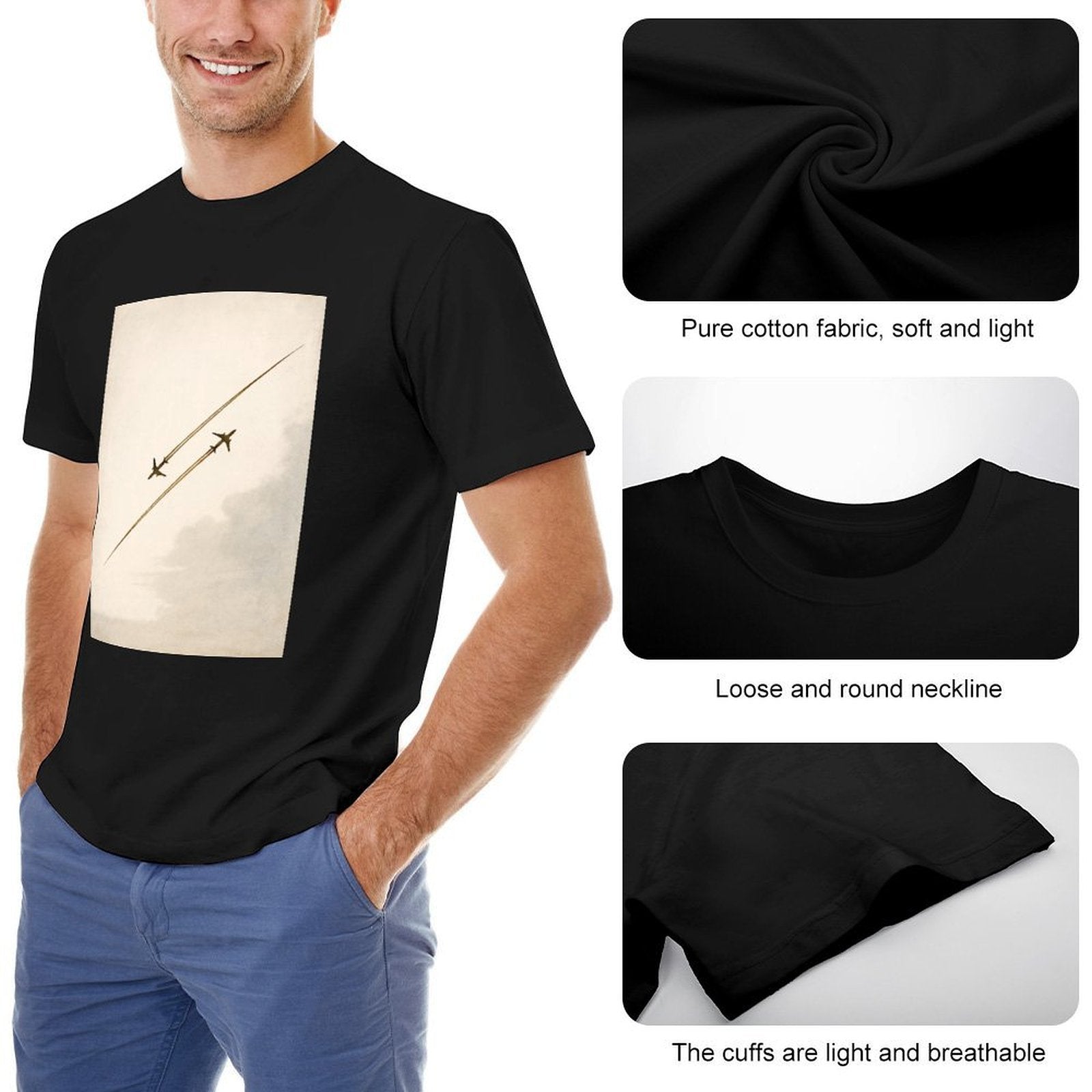 Men's Cotton Short - sleeved T-shirt, Breathable Loose - fitting Casual Summer Top, Suitable for Outdoor Activities and Daily Comfortable Wear,Men's T-shirt100%cottonzxvsy3uozvqs - TrendyLookz