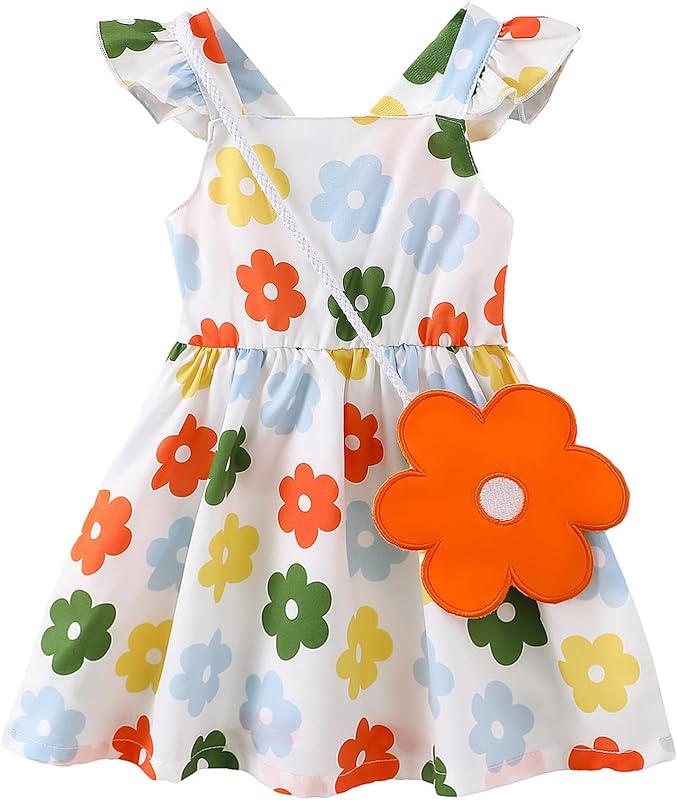 Mioglrie Baby Girl Clothes Newborn Dress Summer Toddler Girls' Clothing Casual Sundress with Cute Bag Infant Outfits - TrendyLookz