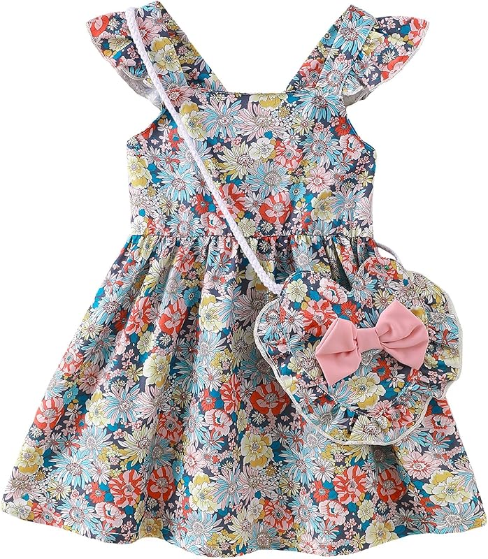 Mioglrie Baby Girl Clothes Newborn Dress Summer Toddler Girls' Clothing Casual Sundress with Cute Bag Infant Outfits - TrendyLookz