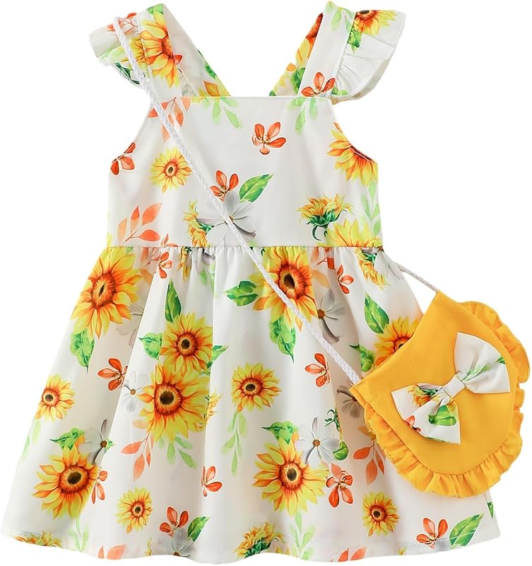 Mioglrie Baby Girl Clothes Newborn Dress Summer Toddler Girls' Clothing Casual Sundress with Cute Bag Infant Outfits - TrendyLookz
