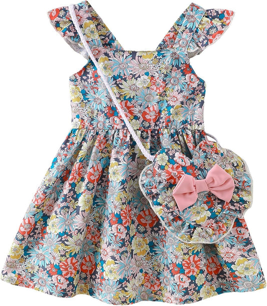 Mioglrie Baby Girl Clothes Newborn Dress Summer Toddler Girls' Clothing Casual Sundress with Cute Bag Infant Outfits - TrendyLookz