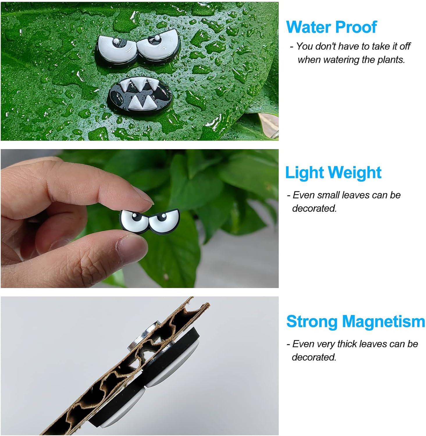 Monster Plant Magnets Eyes for Potted Plants, Funny Plant Safe Magnet Pins Charms, House Plant Accessories, Christmas Decorations Gift for Plant Lovers - TrendyLookz