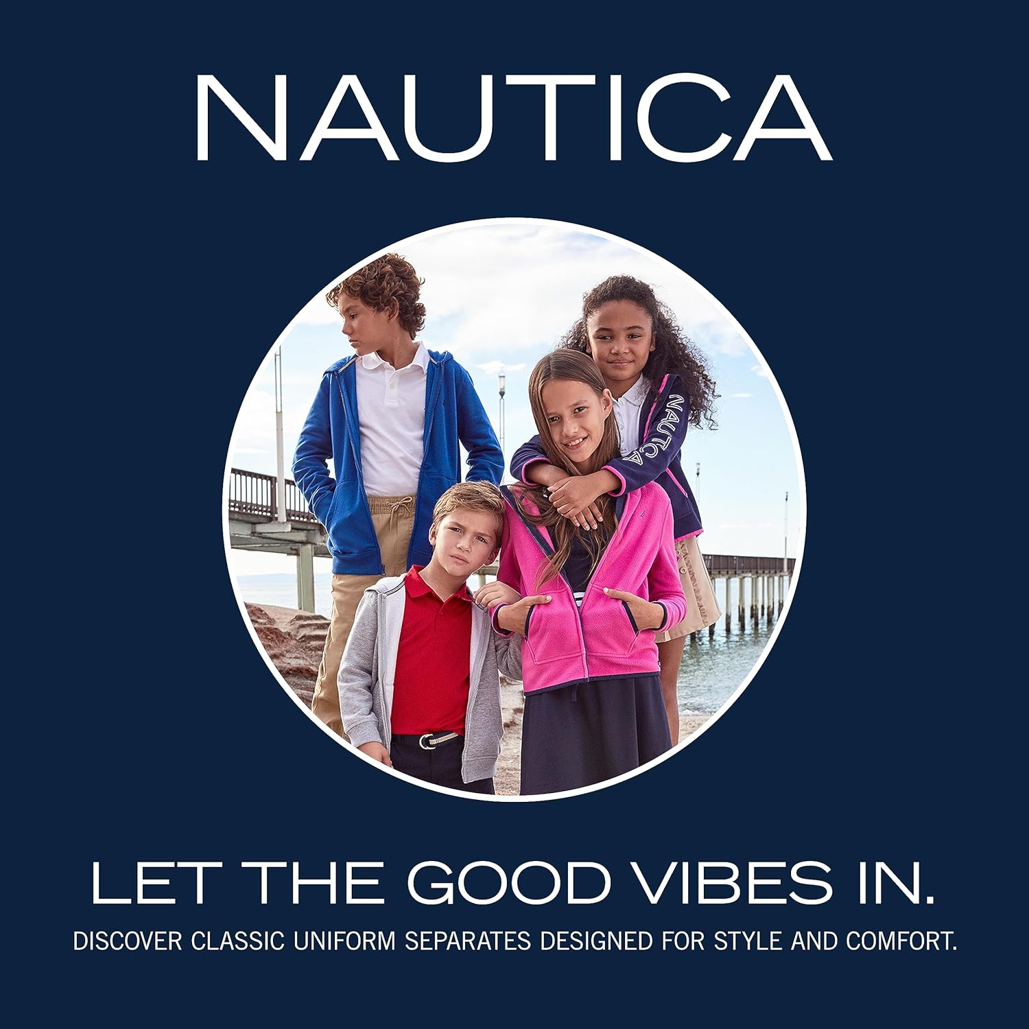 Nautica Boys' School Uniform Flat Front Twill Short - TrendyLookz