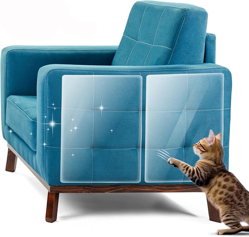 No Glue Marks - Finokeil Cat Scratch Furniture Protector, Couch Protector from Cat Claws, Eco - Friendly Furniture Protectors from Cats Scratching, Correcting Pet Scratching Habits(12 - Pack+50 Pins) - TrendyLookz