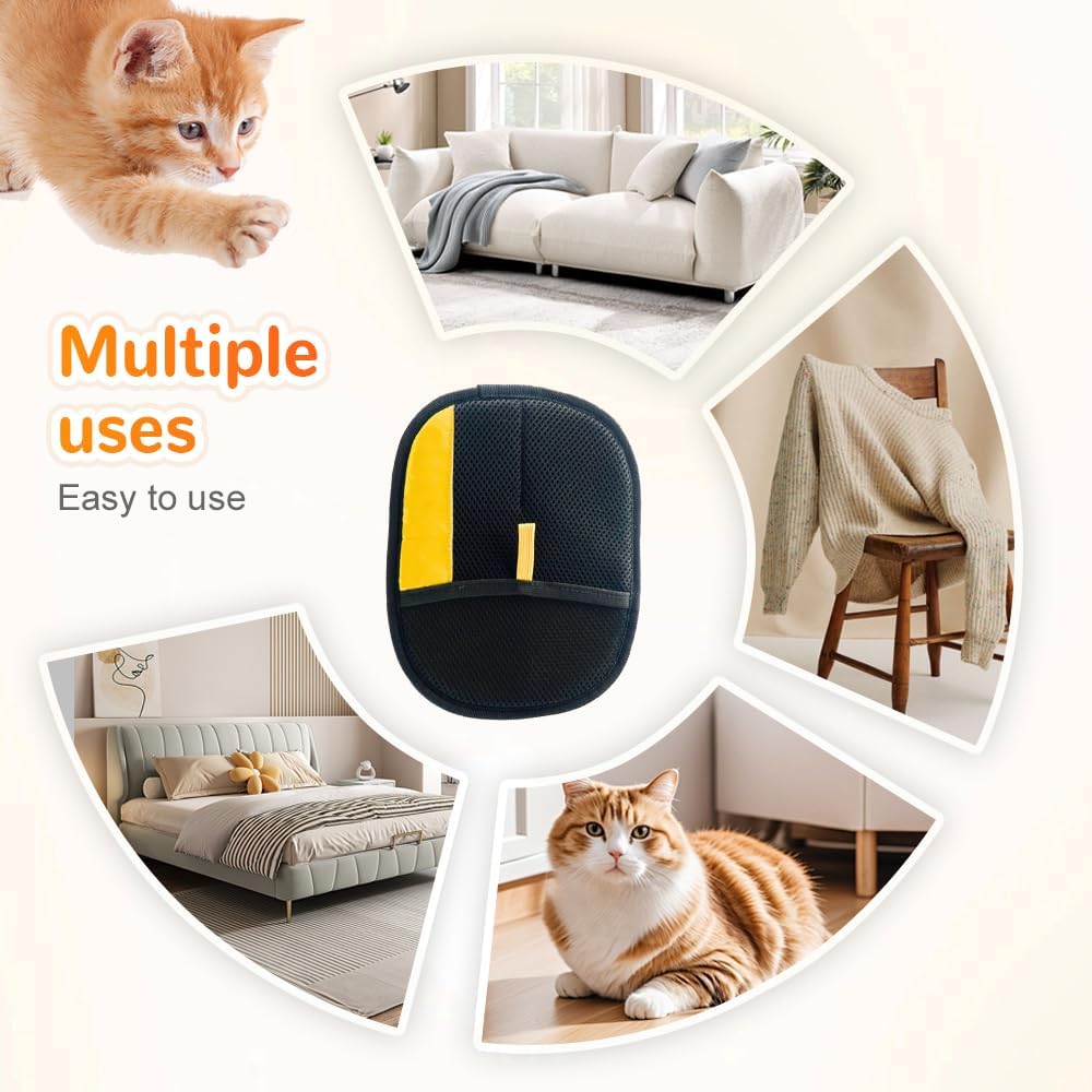 Pet Hair Removal Glove for Cats & Dogs, 2025 New Upgrade Efficient Grooming Gloves for Pet Hair, Cat Grooming Gloves for Hair Removal, Reusable Pet Hair Remover Glove - TrendyLookz